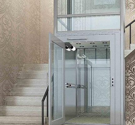 el pasajero residencial 1.5m/s levanta la cabina de acero inoxidable del elevador 400KG