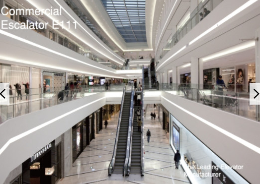 La escalera móvil del paseo móvil del centro comercial 35 grados moderó Fuji de cristal